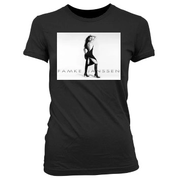 Famke Janssen Women's Junior Cut Crewneck T-Shirt