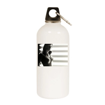 Famke Janssen White Water Bottle With Carabiner