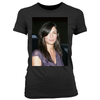 Famke Janssen Women's Junior Cut Crewneck T-Shirt