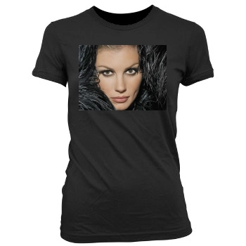 Famke Janssen Women's Junior Cut Crewneck T-Shirt