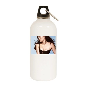 Famke Janssen White Water Bottle With Carabiner