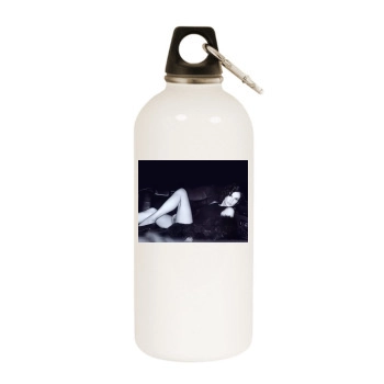 Famke Janssen White Water Bottle With Carabiner