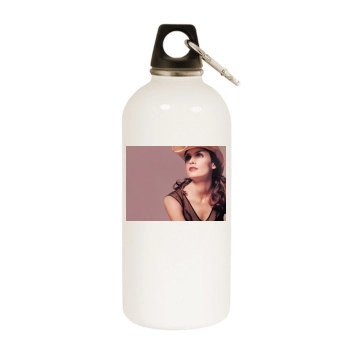 Famke Janssen White Water Bottle With Carabiner