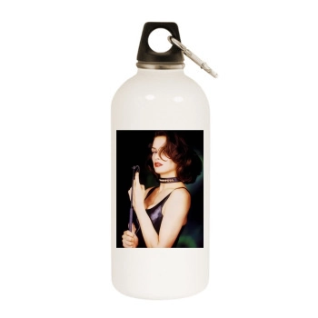 Famke Janssen White Water Bottle With Carabiner