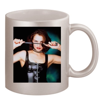 Famke Janssen 11oz Metallic Silver Mug