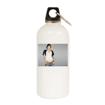 Famke Janssen White Water Bottle With Carabiner