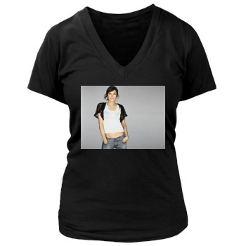 Famke Janssen Women's Deep V-Neck TShirt