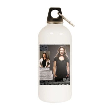 Olivia Wilde White Water Bottle With Carabiner