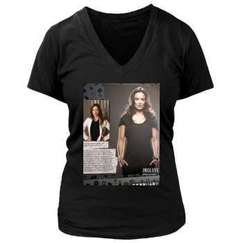 Olivia Wilde Women's Deep V-Neck TShirt