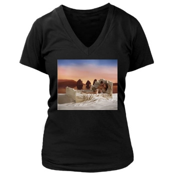 Olivia Wilde Women's Deep V-Neck TShirt