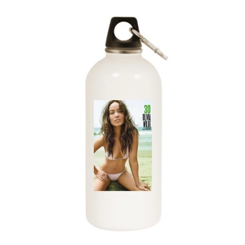 Olivia Wilde White Water Bottle With Carabiner