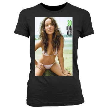 Olivia Wilde Women's Junior Cut Crewneck T-Shirt