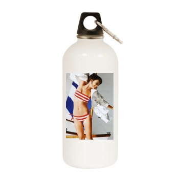 Olivia Wilde White Water Bottle With Carabiner