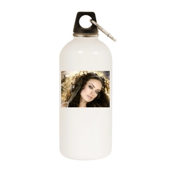 Olivia Wilde White Water Bottle With Carabiner