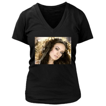 Olivia Wilde Women's Deep V-Neck TShirt