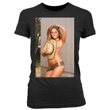 Hayden Panettiere Women's Junior Cut Crewneck T-Shirt