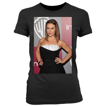 Alyssa Milano Women's Junior Cut Crewneck T-Shirt