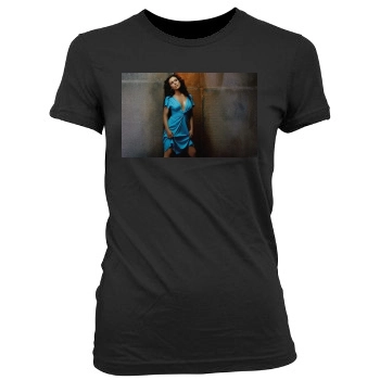 Alyssa Milano Women's Junior Cut Crewneck T-Shirt