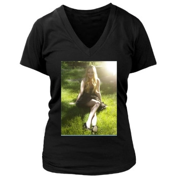 Amanda Seyfried Women's Deep V-Neck TShirt