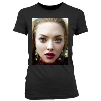 Amanda Seyfried Women's Junior Cut Crewneck T-Shirt