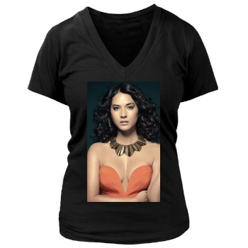 Olivia Munn Women's Deep V-Neck TShirt