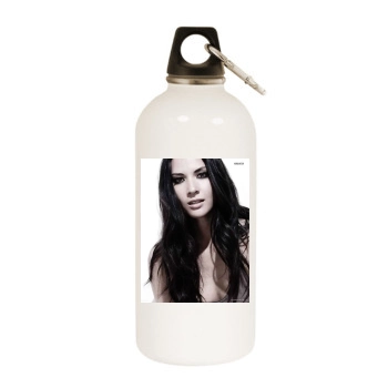 Olivia Munn White Water Bottle With Carabiner