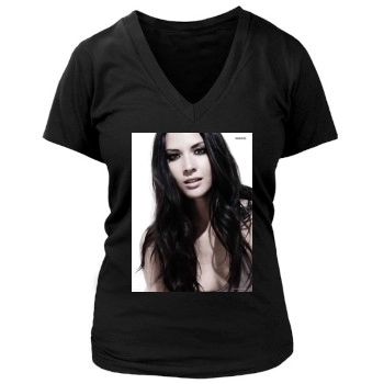 Olivia Munn Women's Deep V-Neck TShirt