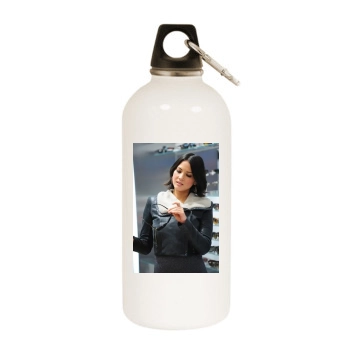 Olivia Munn White Water Bottle With Carabiner