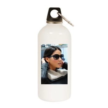 Olivia Munn White Water Bottle With Carabiner