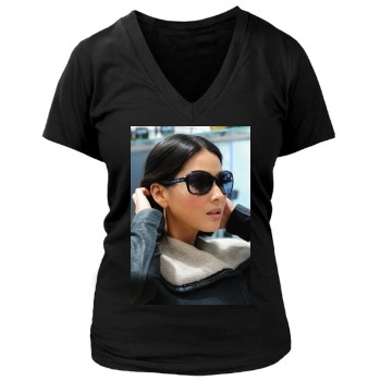 Olivia Munn Women's Deep V-Neck TShirt