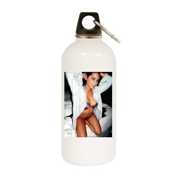 Olivia Munn White Water Bottle With Carabiner