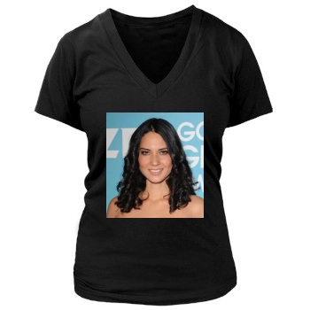 Olivia Munn Women's Deep V-Neck TShirt