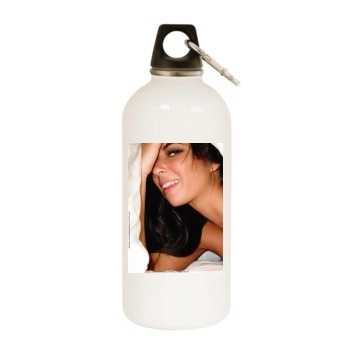 Olivia Munn White Water Bottle With Carabiner