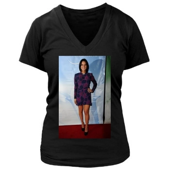 Olivia Munn Women's Deep V-Neck TShirt