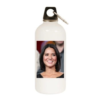 Olivia Munn White Water Bottle With Carabiner