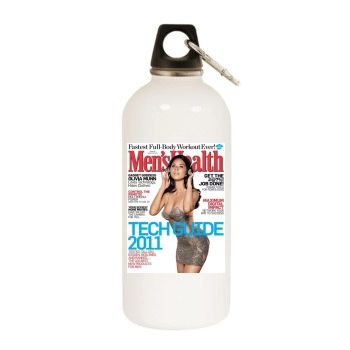 Olivia Munn White Water Bottle With Carabiner