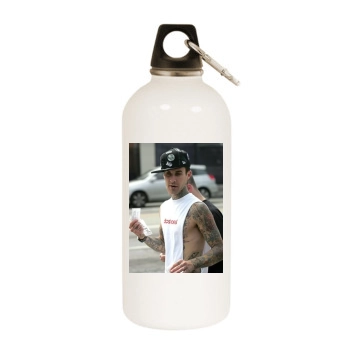 Travis Barker White Water Bottle With Carabiner