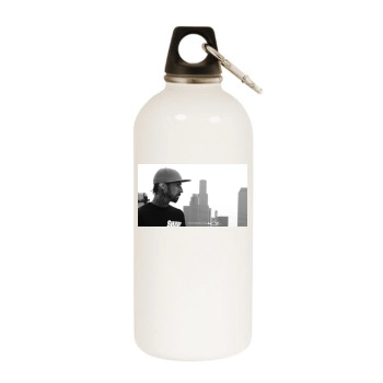 Travis Barker White Water Bottle With Carabiner