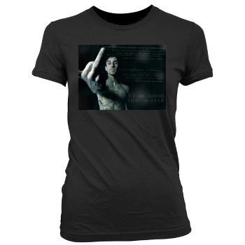 Travis Barker Women's Junior Cut Crewneck T-Shirt