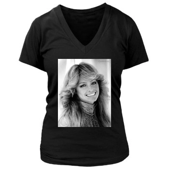 Farrah Fawcett Women's Deep V-Neck TShirt