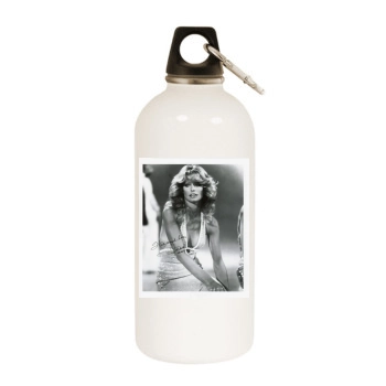 Farrah Fawcett White Water Bottle With Carabiner