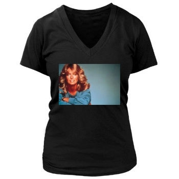 Farrah Fawcett Women's Deep V-Neck TShirt