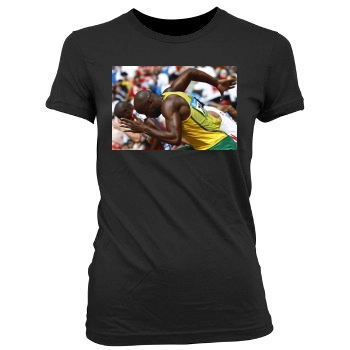 Asafa Powell Women's Junior Cut Crewneck T-Shirt