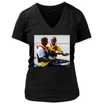 Asafa Powell Women's Deep V-Neck TShirt