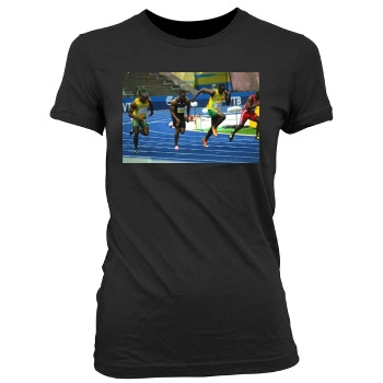 Asafa Powell Women's Junior Cut Crewneck T-Shirt