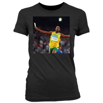 Asafa Powell Women's Junior Cut Crewneck T-Shirt