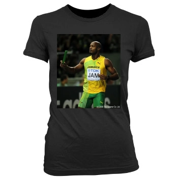 Asafa Powell Women's Junior Cut Crewneck T-Shirt