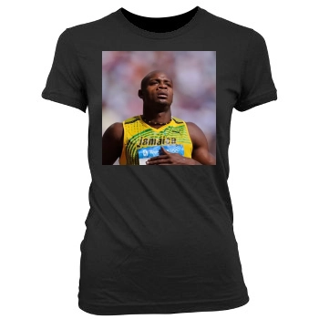 Asafa Powell Women's Junior Cut Crewneck T-Shirt