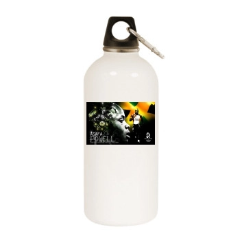 Asafa Powell White Water Bottle With Carabiner