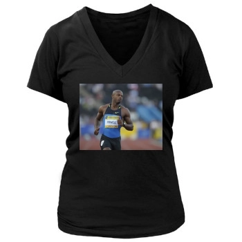 Asafa Powell Women's Deep V-Neck TShirt